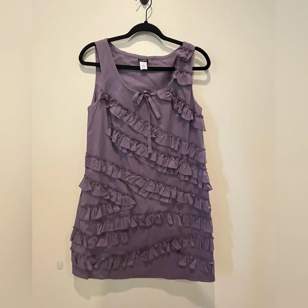 J. Crew Lavender Ruffle Sleeveless Dress
